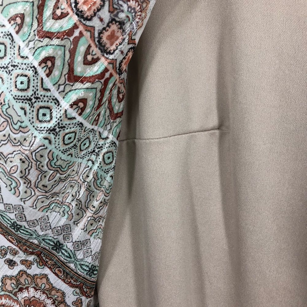 Sara Michelle Ladies Layered Boho Style Blouse Size Small Tan & Multicolored - Picture 8 of 9